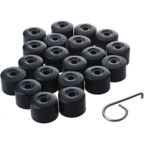 20pcs pour VW Golf - Cache Boulon Jantes Voiture Ecrou de Roue Bouchon Noir (1/4)