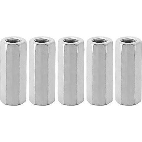 5 pièces M12 vis zinc allongé écrou hexagonal vis fil bielle capuchon de connexion écrou de joint (M12 50 côté opposé 15) (1/4)