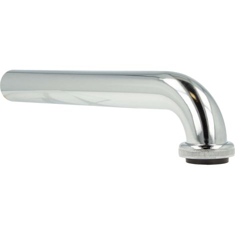 tecuro Wandrohr mit 90° Bogen für Siphon Geruchsverschluss Waschbecken, Ø 32 mm, Länge 250 mm, Messing - mit Rändelmutter und Keildichtung