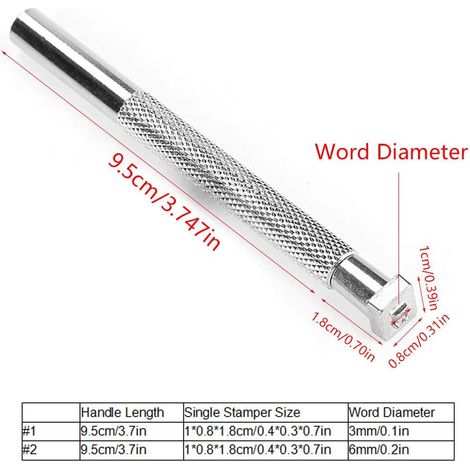 Lot de 36 poinçons en acier allié pour cuir, lettres et chiffres, outil de poinçonnage pour bricolage (3 mm) (1/3)