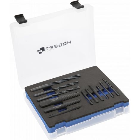 Hogert Technik Kit de extractores de pernos HT8G400 Acero Cr-Mo, Acero rápido