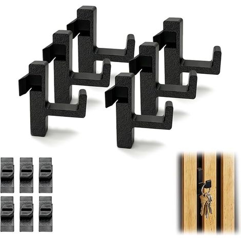 Acoustic Panel Hooks No Drilling Black Hooks 13mm Gap Secure Fixing Easy Installation Acoustic Panels (1/5)