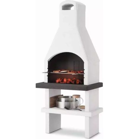 barbecue a carbonella palazzetti in cemento "pistoia" 80x59x203 cm
