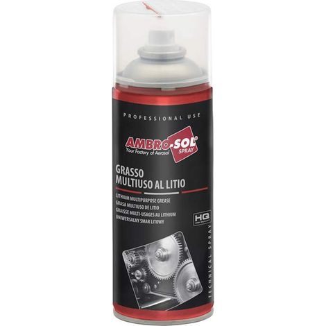 Ambro-Sol - G013 Grasso Multiuso Spray al Litio Hq ad Alte Prestazioni, Bomboletta Spray in Banda Stagnata 100% Riciclabile all'Infinito da 400 ml (1/5)
