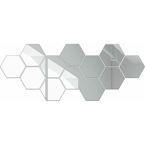 Miroir Mural Auto-Adhésif - 12 Pièces - Sans Résidu - Pour Salle De Bain Salon Porte Armoire Couloir (1/4)