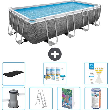Bestway Power Steel Rechteckig - 488x244x122 cm - 8-teilig S556