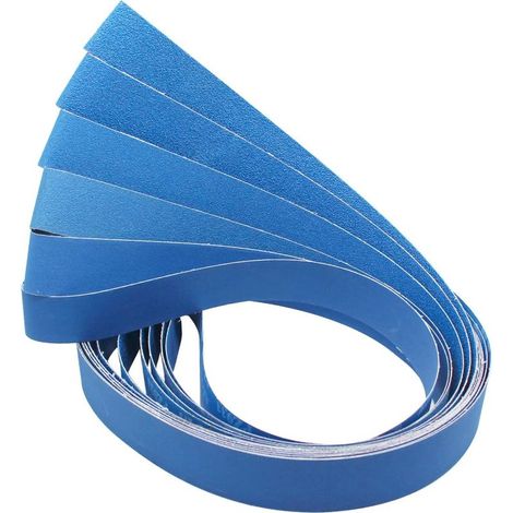 6-teiliger Schleifband-Schleifpapier-Streifen für Metall, Holz und Stein – Körnung 60 bis 320 – Für Profis und Heimwerker – Mehrfarbig – 50 x 2000 cm (1/5)