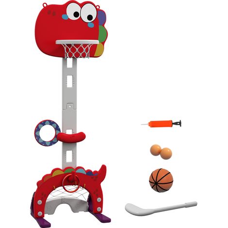 Panier de basket enfant réglable en hauteur, jeu 5 en 1 avec lancer de balles, golf, football et lasso, pour garçons et filles de 3 à 6 ans (1/5)