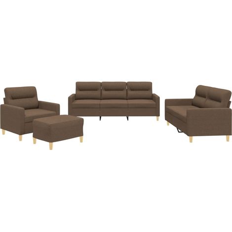 Maison Exclusive - Set di Divani 4 pz con Cuscini Marrone in Tessuto