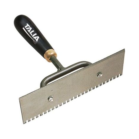 Taliaplast – Truelle Berthelet 180x60mm – Côté lisse pour araser plâtre – Côté denté pour colle carrelage – Lame biseautée
