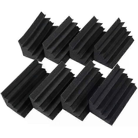 Lot de 8 dalles de mousse acoustique noires insonorisantes et isolantes pour studio, de 117 cm x 117 cm x 241 cm (8 pièces) (1/5)