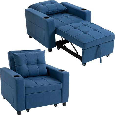 HOMCOM 3-in-1 Sofa Bed, Convertible Sleeper Chair with Adjustable Backrest (1/5)