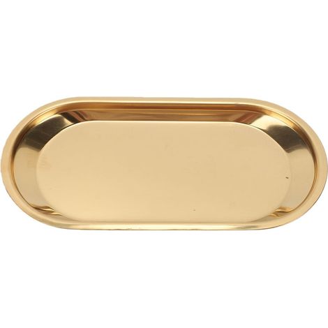 Plateau décoratif en Acier Inoxydable, Poli Miroir, Bijoux, Plat, Serviette de Maquillage (Petite) (1/5)