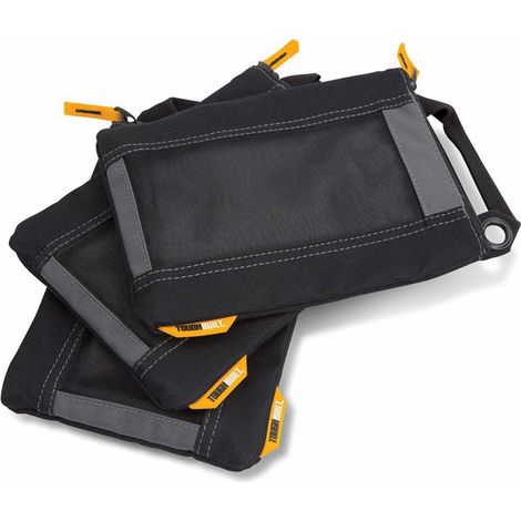 Toughbuilt – Pack de 3 pochettes de rangement 26,5 cm – Matériau résistant – Fermetures à glissière – Accrochage pratique avec œillets
