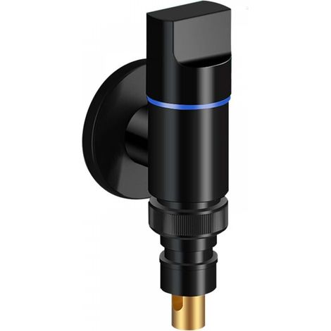 Robinet de machine à laver, vanne d'arrêt coudée pour espaces confinés, construction en acier inoxydable et laiton (1/3)