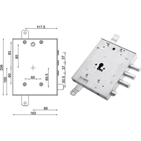 Serrure blindée pour cylindre européen Dx 89.8571.GRD9 MOTTURA