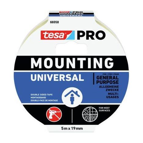 Nastro Biadesivo Universale Mounting 66958 Tesa 5 ml 19 mm 8 Pezzi