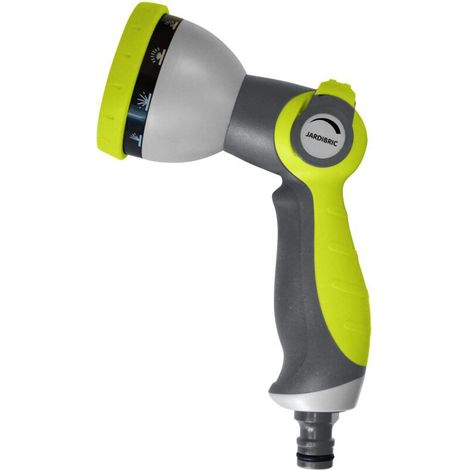 Pistolet d'arrosage Jardibric en plastique gainé 10 jets avec gâchette 3 en 1 Gamme Ergonomique (1/5)
