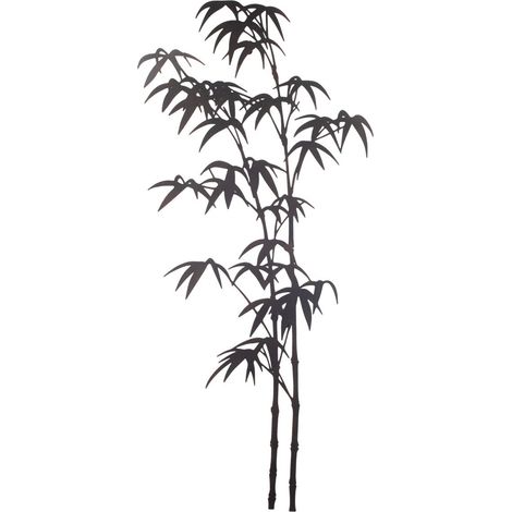Wanddekoration Bambuszweige aus Metall schwarz 118 cm (1/3)