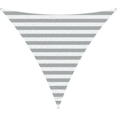 Voile d'ombrage gris clair et blanche, 2 x 2 x 2 mètres (1/5)