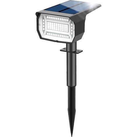 Spot Solaire Exterieur 72LED, 3 Modes IP67 Étanche Lampes Solaires Exterieures Jardin, 6500K Fonction 2 en 1 Spot Exterieur Pour Cour, Clôture, Chemin, Allée, Porche, Jardin, etc. (1/5)