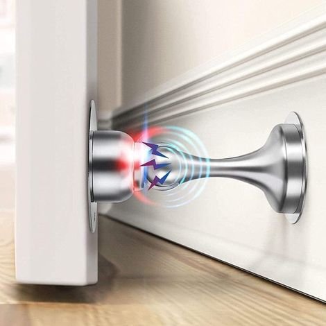 2er-Pack robuste, magnetische, selbstklebende Türstopper aus Metall zur Wandmontage (1/5)