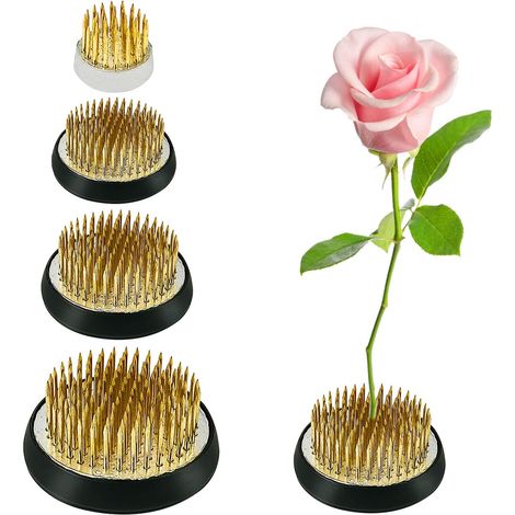 4 Pièces Ikebana Kenzan, Ronde Fleur de Kenzan fFixé, Inoxydable Décoration de Fleur Fixe Outil, Kenzan Ikebana Convient aux Jardins Ffleuristes Florale Salons Salons Thé Bureaux (23/34/40/50mm) (1/5)