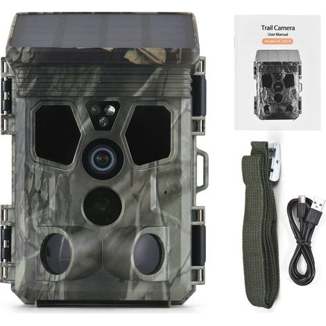 Caméra de Chasse Solaire 4K 50MP 65ft ,120°/IP66 , 0,3s Déclenchement,Chasse Trail Caméra Caméra Faune Caméra (1/5)