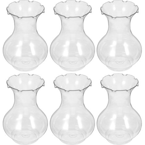 Lot de 6 Petits Vases Transparents en Pet 500ml pour Fleurs et Plantes, Légers et Incassables, pour Bureau et Décoration de Bureau (1/5)