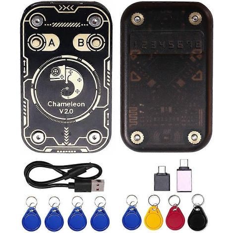 Émulateur de lecteur de puces RFID Chameleon V2.0, duplicateur NFC Chameleon + porte-clés 4x UID/CUID, décodage de cartes 125 kHz 13,56 MHz (1/5)