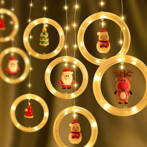 Rideau lumineux LED, couleur blanc chaud, thème de Noël, alimenté par USB, effet 3D, application polyvalente dans différents espaces de la maison.-AquaForge (1/5)