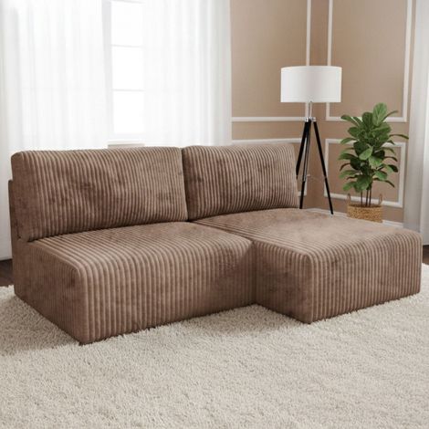 Sofá Cama con Chaiselongue Pergola, Almacenaje, Cojines Desenfundables, Reclinable, 210x149 cm Beige (1/5)