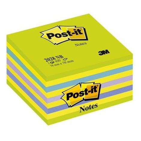 3M Post-it 2028-NB Cube Note, tonos verdes arcoíris, 450 hojas, 76 x 76 mm (1/4)