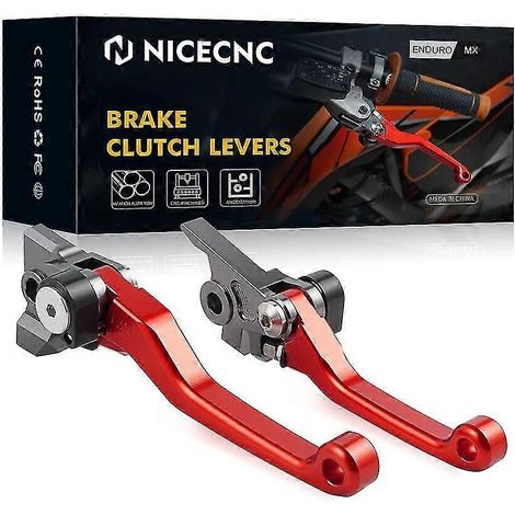 Nicecnc Motocross Pivot Bremskupplungshebel für Ktm 250 300 350 400 450 500 Exc Excf Sx Sxf Xc Xcf Xcw 2014–2022 Husaberg Gasgas – Rot (1/5)