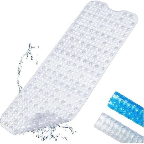 Mat of Bathtub Anti-slip,40×100cm Mat of Shower of Bath with Cups and Holes of Drainage PVC Anti Moisissure Washable (1/4)