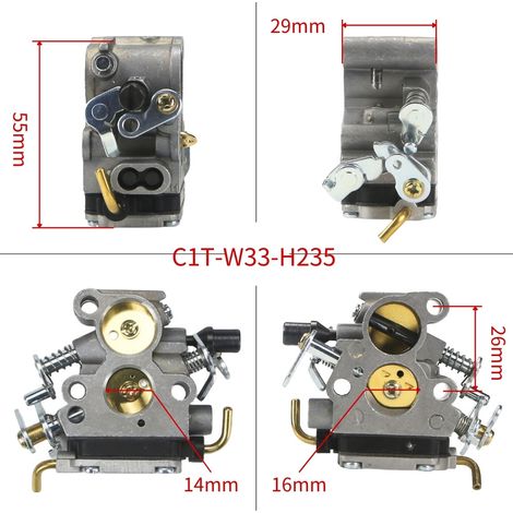 Carburateur compatible avec les tronçonneuses Husqvarna 235, 235E, 240, 240E et Zama C1T-W33C (1/4)