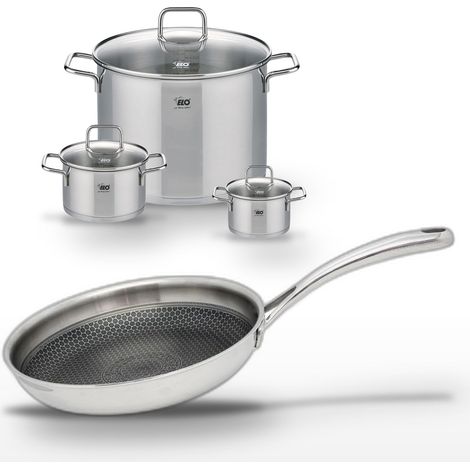 Lot Faitouts 16cm, 26cm & 12cm et Poêle 24cm Elo Relief Evolution (1/5)