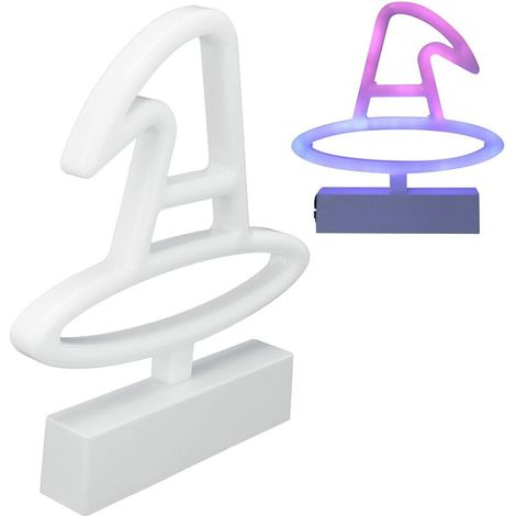 Decorative neon lamp in the shape of a witch's hat, USB battery powered, RGB source, for lighting (1/5)