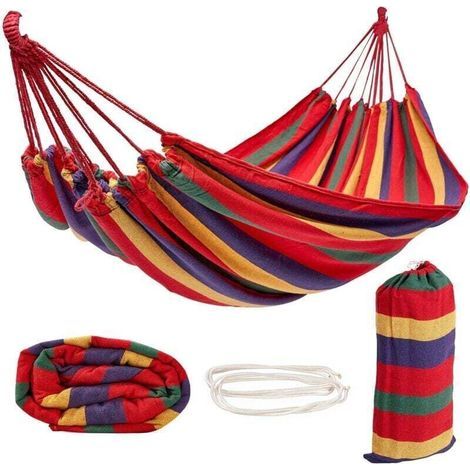 Grande balançoire de jardin et hamac de camping,avec sac de transport et cordes d'arbre (1/4)