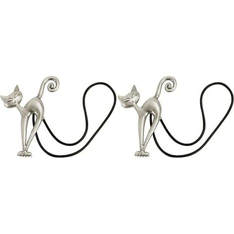 2Pcs Embrasse à Rideaux Magnétique Attache Rideau Aimanté Boucle de Rideau Magnifique Clip Rideau en Motif de Chat Accessoires pour Rideaux pour Maison Salon Chambre Bureau (1/4)