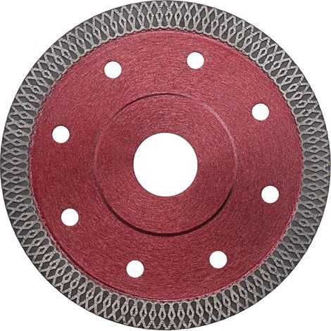 EASYCOMFORT Disque de coupe diamant fin 115 mm rouge pour meuleuse d'angle coupe porcelaine, carrelage, granit, marbre, céramique, pierre, brique (1/5)