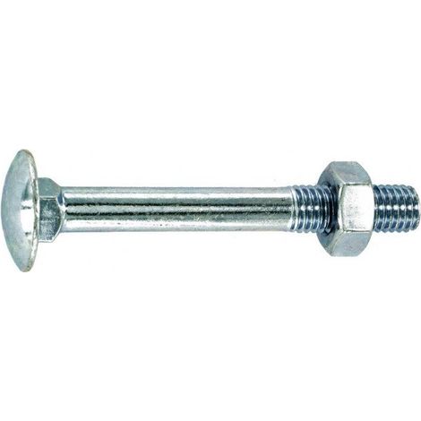 Bullone a testa tonda in acciaio zincato con collare quadrato 8x80 mm, 3 pz. (1/2)