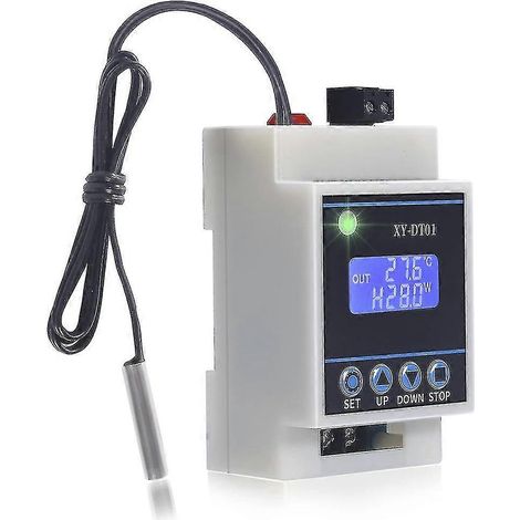 Contrôleur de température numérique XY-DT01 -40-110 °C, micro-thermostat numérique avec écran LCD et capteur étanche (1/4)