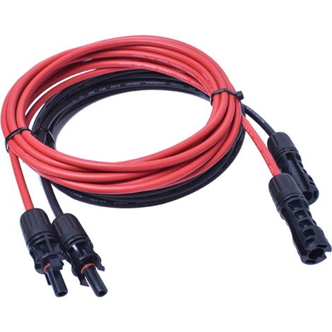 Verlängerungskabel 4mm² inkl. Solarstecker 2x3m - Solar Kabel Verlängerung beidseitig rot/schwarz - Photovoltaik Kabel mit Stecker - Solarkabel (1/3)