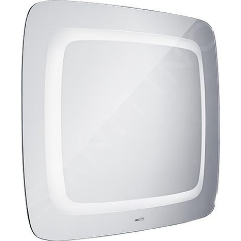 Nimco - Miroir de salle de bains avec rétro-éclairage LED série 7000, 80x65 cm, arrondi, aluminium ZP 7001 (1/3)