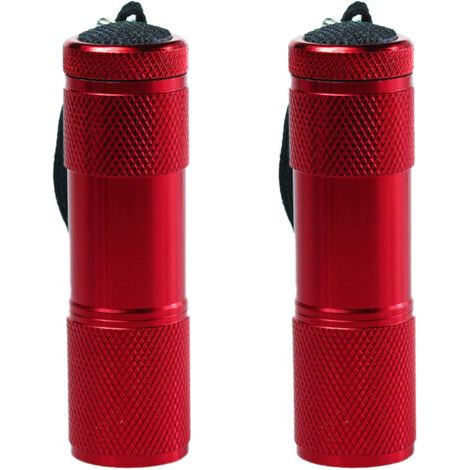 Mini lampe torche à revêtement en caoutchouc avec bandoulière, portable, idéale pour le camping et la randonnée, rouge.2Article