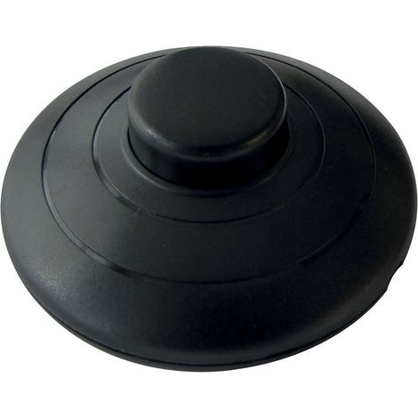 Tibelec – Interrupteur poussoir à pied unipolaire noir – Pour câbles plats 2x0,75mm² – Installation sur luminaires – Éclairage luminescent - 75mm2- (1/2)