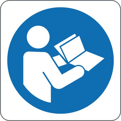 Panneau obligation consulter la notice ISO 7010 M002 - Materiel: PVC - Taille: 200200mm