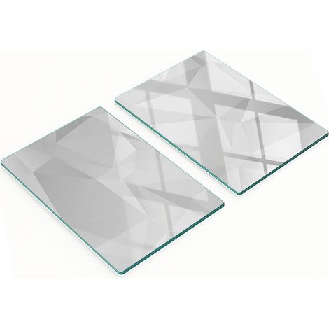 Taglieri e vassoi in vetro con motivo triangolare astratto, 2x40x52 cm (1/5)