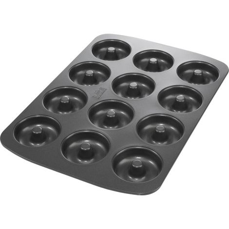 Backblech für Donuts - BIRKMANN - EINFACH BACKEN - Kohlenstoffstahl - Antihaftbeschichtung - 12 Formen - Ø7cm, 37 x 26 x 2 cm (1/5)